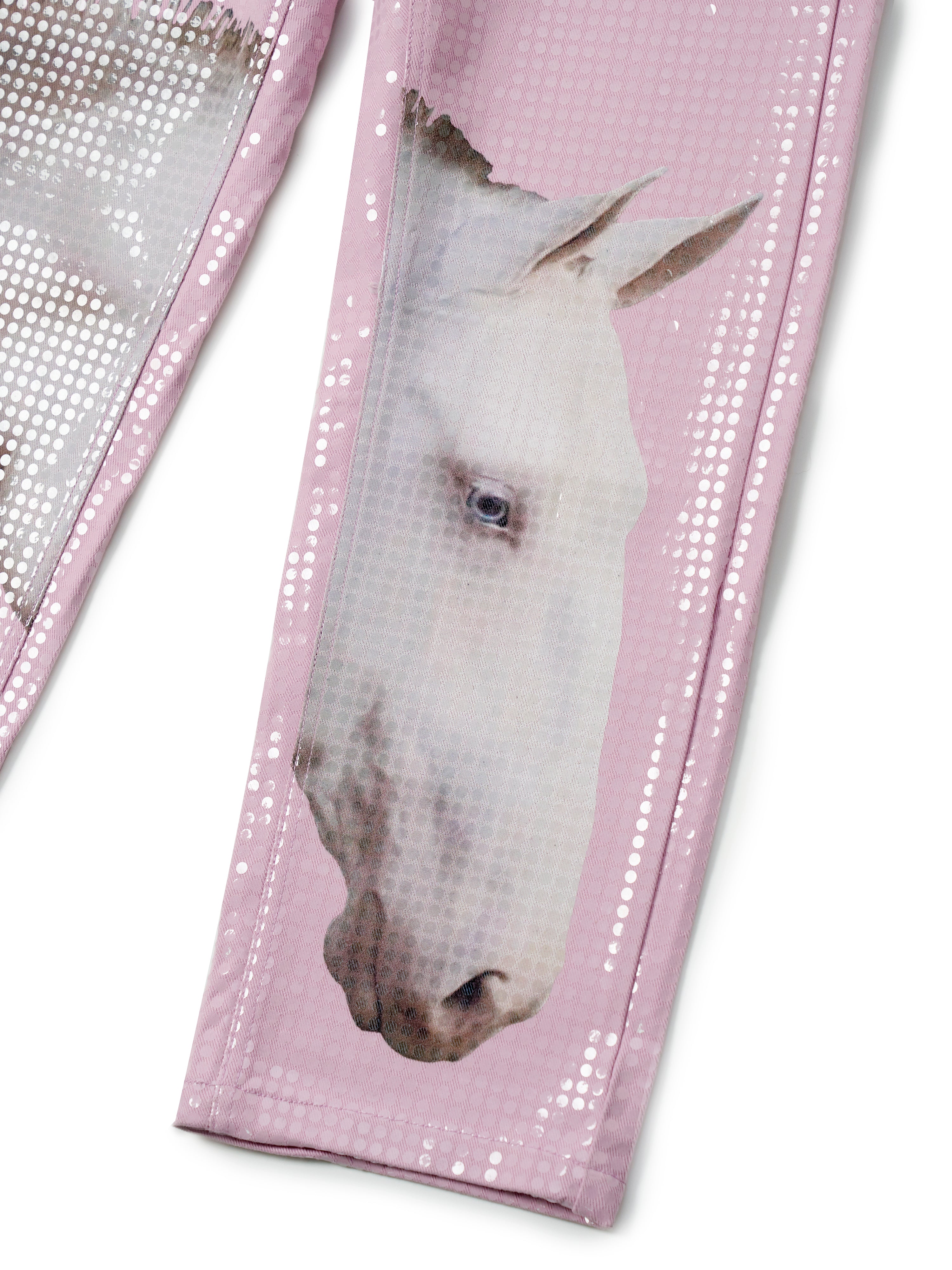 HORSE HEAD FULL SEQUIN PANTS - PINK