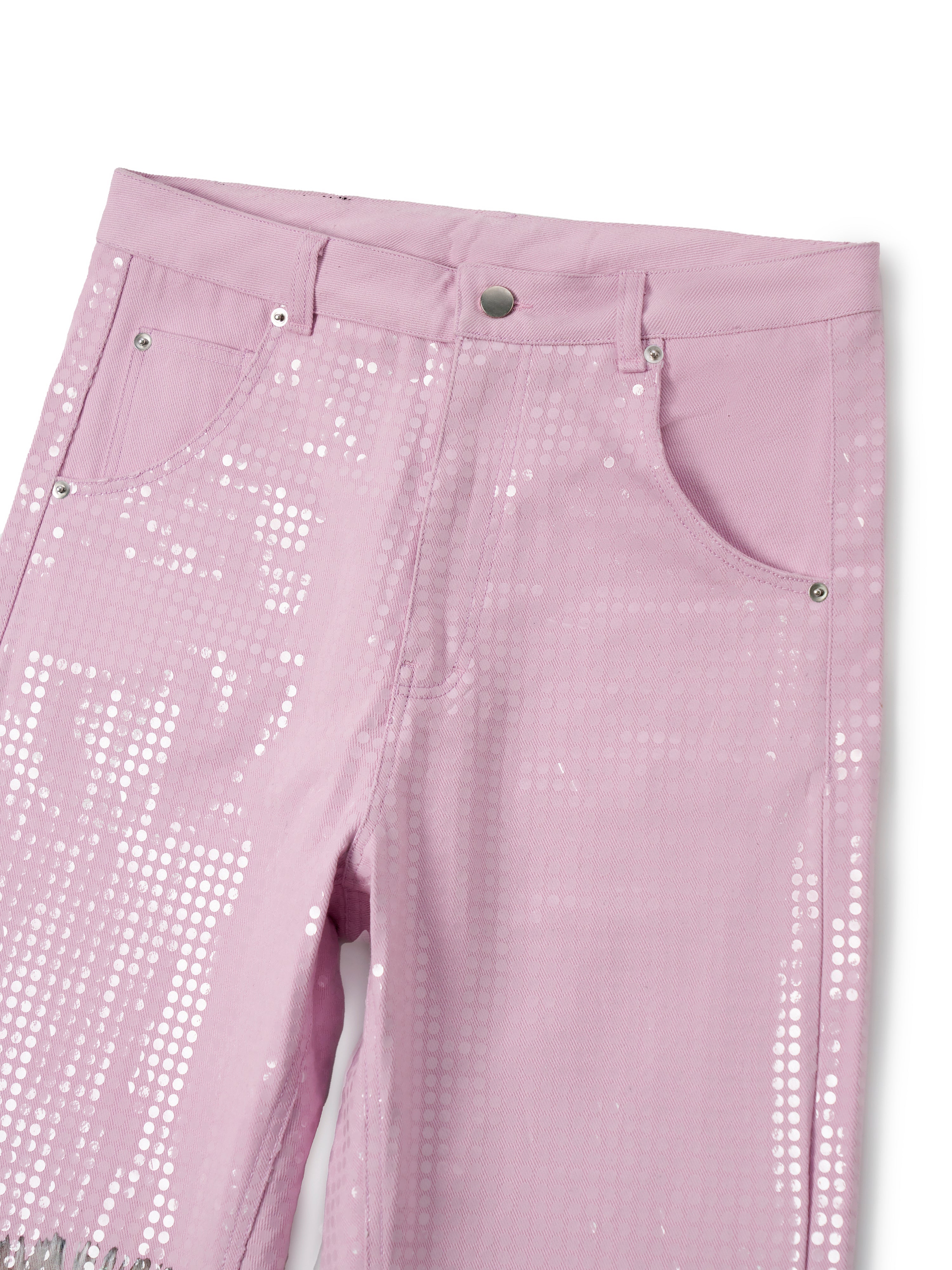 HORSE HEAD FULL SEQUIN PANTS - PINK
