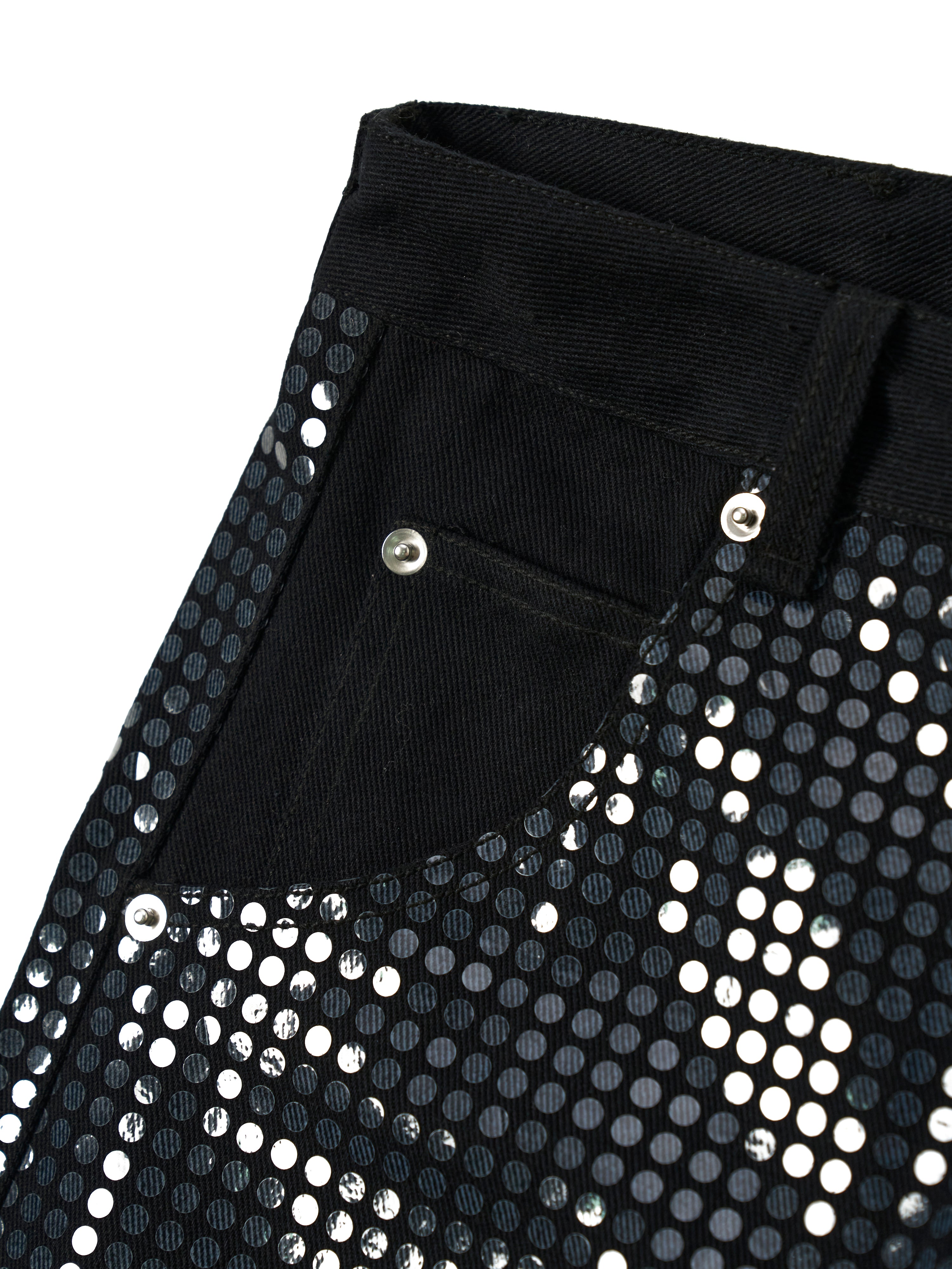 HORSE HEAD FULL SEQUIN PANTS - BLACK